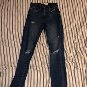 garage dark wash ripped jeans